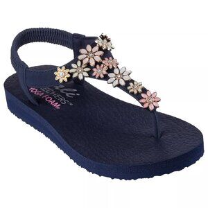 Skechers Women's Cali Meditation - Happy Daisies Thong Sandals Size 6 (New)